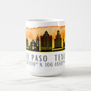El Paso Skyline Latitude und Länge Kaffeetasse