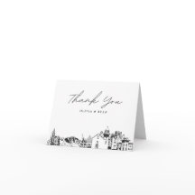 El Paso Skyline Sketch Blank Danke Karte