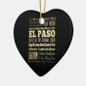 El Paso Stadt der Texas-Staats-Typografie-Kunst Keramikornament (Links)
