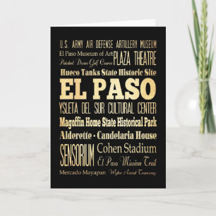 El Paso Stadt Texas Staat Typografie Kunst Karte