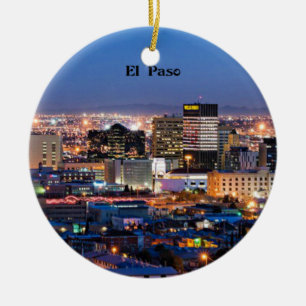 El Paso, Texas at Night  Keramik Ornament