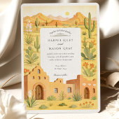 El Paso Texas Cactus & Adobe House Wedding Einladung