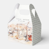 El Paso Texas City Scape Wassercolor Wedding Geschenkschachtel (Rückseite)