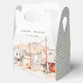 El Paso Texas City Scape Wassercolor Wedding Geschenkschachtel (Geöffnet)