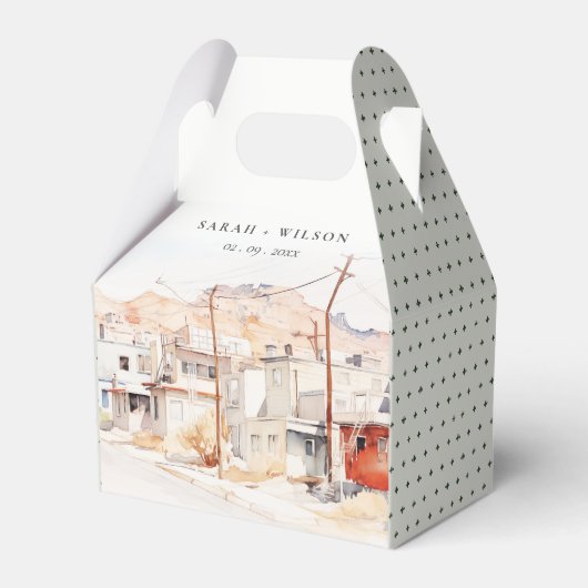 El Paso Texas City Scape Wassercolor Wedding Geschenkschachtel (Vorderseite)