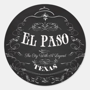 El Paso, Texas - Die Stadt mit einer Legende Runder Aufkleber