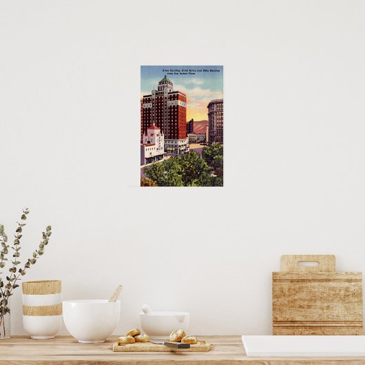 El Paso, Texas Downtown 1940 Poster (Küche)