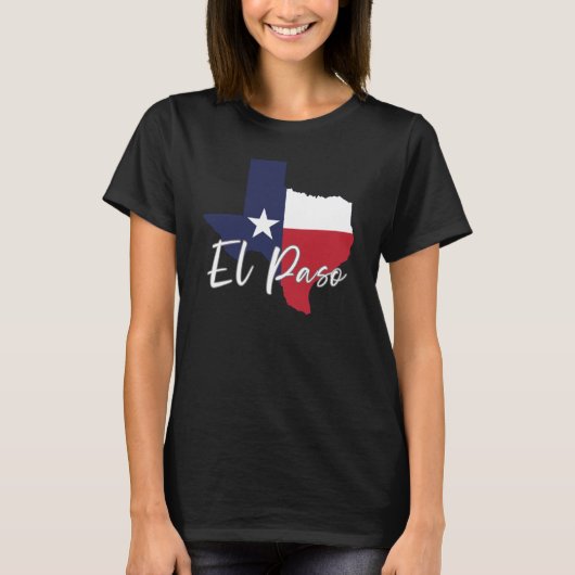 El Paso, Texas Flag Karte Frauen schwarz T-Shirt (Vorderseite)