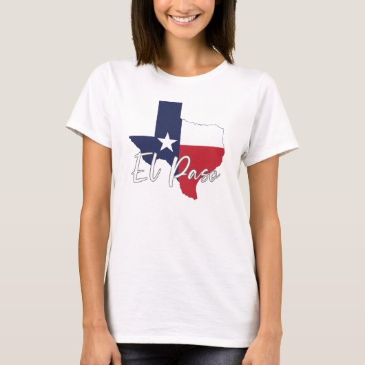 El Paso, Texas Flag Karte Frauen weiß T-Shirt (Vorderseite)
