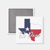 El Paso, Texas Flag Map Magnet (Vorderseite/Rückseite)