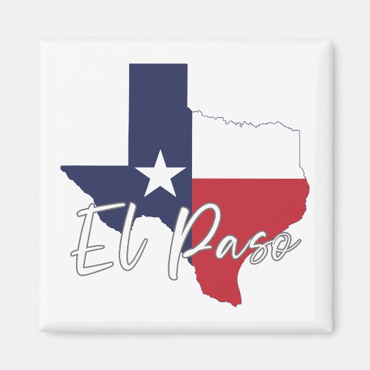 El Paso, Texas Flag Map Magnet (Vorne)
