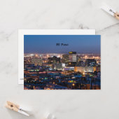 El Paso, Texas in der Nacht Karte (Vorderseite/Rückseite Beispiel)