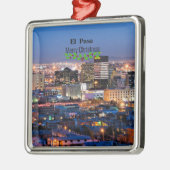 El Paso, Texas in der Nacht Ornament Aus Metall (Links)