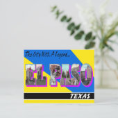 El Paso Texas Large Letter Postcard Postkarte (Stehend Vorderseite)