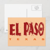 EL PASO, TEXAS POSTKARTE (Vorne/Hinten)