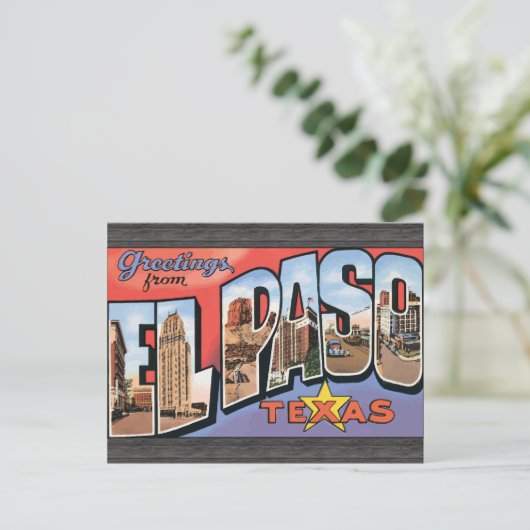 El Paso Texas Postkarte (Stehend Vorderseite)
