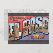 El Paso Texas Postkarte (Vorne/Hinten)