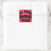 El Paso, Texas Quadratischer Aufkleber (Tasche)