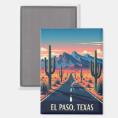 El Paso Texas Travel Magnet (Vorderseite/Rückseite)