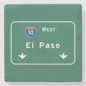 El Paso Texas tx Autobahn-Autobahn-Straße: Steinuntersetzer (Vorderseite)