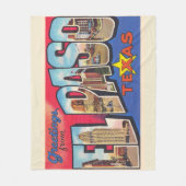 El Paso Texas TX Vintagen Großbuchstabe Postkarte Fleecedecke (Vorderseite)