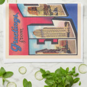 El Paso Texas TX Vintagen Großbuchstabe Postkarte Geschirrtuch (Gefaltet)