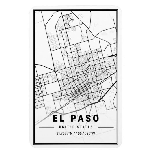 El Paso Texas USA City Travel Magnet (Vertikal)