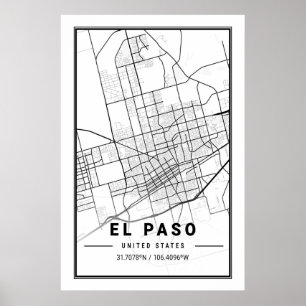 El Paso Texas USA City Travel Poster