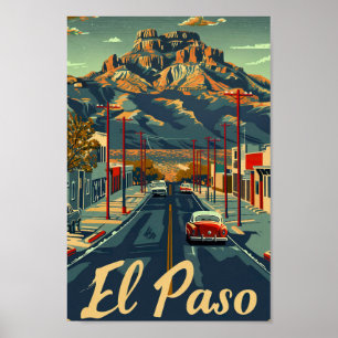 El Paso Texas USA Der berühmte Reiseplatz Poster