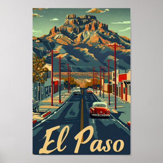 El Paso Texas USA Der berühmte Reiseplatz Poster (Vorne)