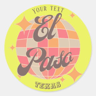 El Paso Texas USA farbenfrohe Mode Accessoire Runder Aufkleber