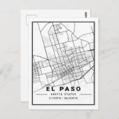 El Paso Texas USA Travel City Map Poster Postkarte (Vorne/Hinten)
