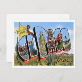 El Paso, Texas Vintage Großbuchstaben Postkarte (Vorne/Hinten)