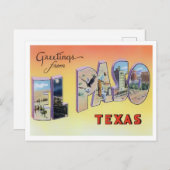 El Paso, Texas Vintage Großbuchstaben Postkarte (Vorne/Hinten)