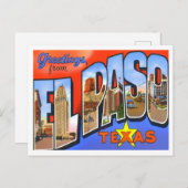 El Paso, Texas Vintage Großbuchstaben Postkarte (Vorne/Hinten)