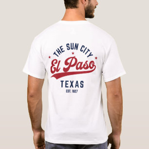 El Paso The Sun City Texas Vintage Rot Blau Stolz T-Shirt