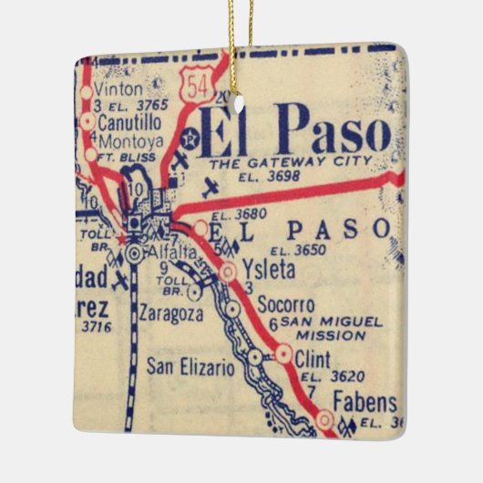 El Paso TX 1948 Karte Keramikornament (Links)