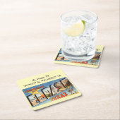 El Paso TX Map koordiniert Vintagen Stil Rechteckiger Pappuntersetzer (Vor Ort)