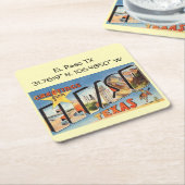 El Paso TX Map koordiniert Vintagen Stil Rechteckiger Pappuntersetzer (angewinkelt)