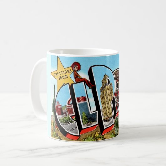 El Paso TX Postkarte Kaffeetasse (Vorderseite Links)