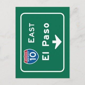 El Paso, TX Road Sign Postkarte
