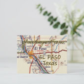 El Paso TX Vintage Karte (Stehend Vorderseite)