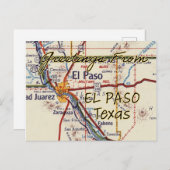 El Paso TX Vintage Karte (Vorne/Hinten)