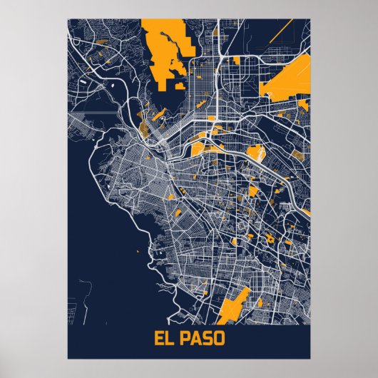 EL Paso - Vereinigte Staaten - Bluefresh City Map Poster (Vorne)