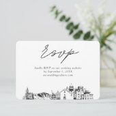 El Paso Wedding Minimalistisch Sketch UAWG Begleitkarte (Stehend Vorderseite)