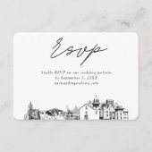 El Paso Wedding Minimalistisch Sketch UAWG Begleitkarte (Vorderseite)