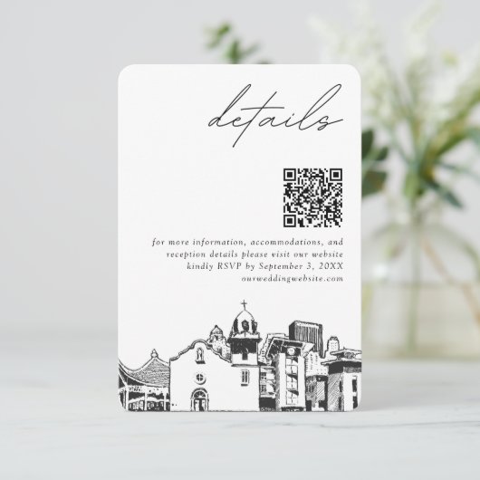 El Paso Wedding Modern Details QR Code Begleitkarte (Stehend Vorderseite)