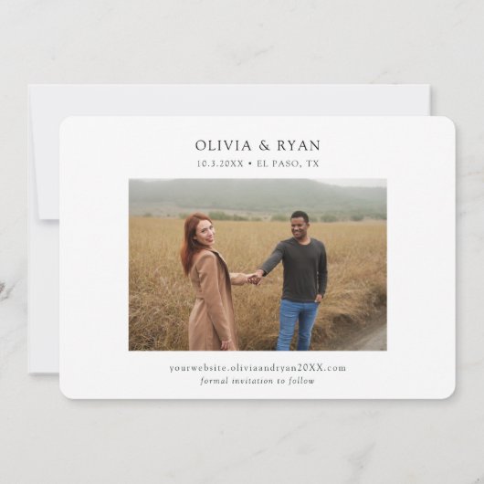 El Paso Wedding Modern Save the Date Einladung (Rückseite)