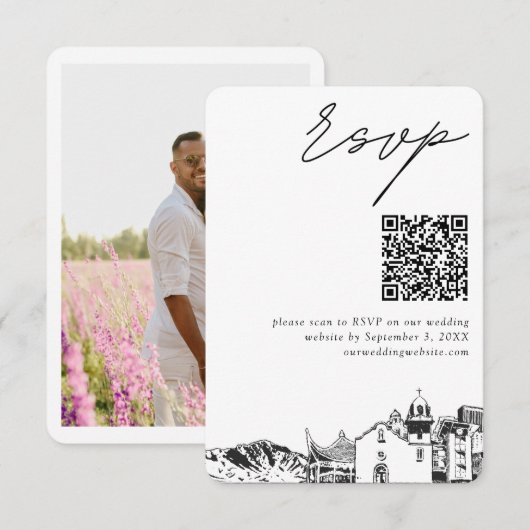 El Paso Wedding Modern UAWG QR Code Begleitkarte (Vorne/Hinten)