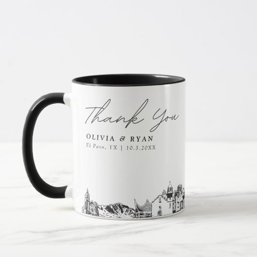 El Paso Wedding Simple Custom Coffee Tasse (Links)
